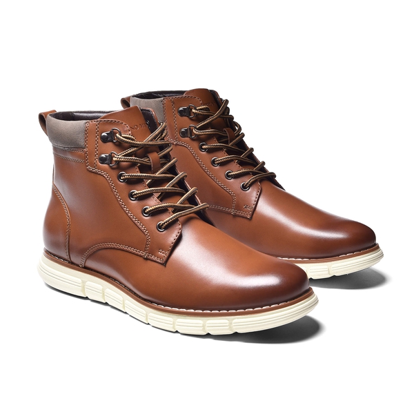 Men's Vegan Leather Chukka Boots - BROWN - 3